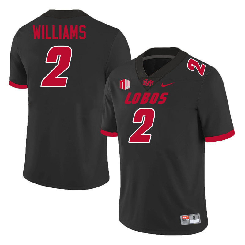 Abraham Williams UNM Lobos Jersey,New Mexico Lobos Football Jersey,Uniforms-Black